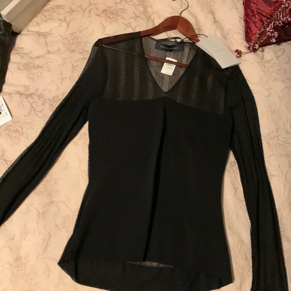 LAST CHANCE! Roland Morlet Sheer+ Spandex top NWT $1295
